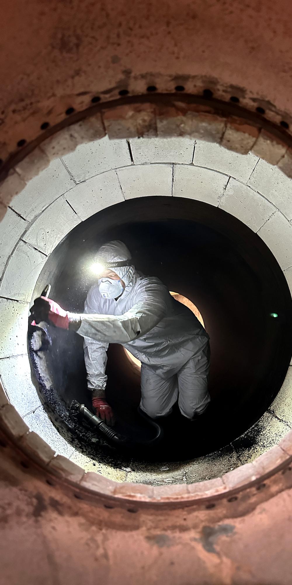 Inside a boiler